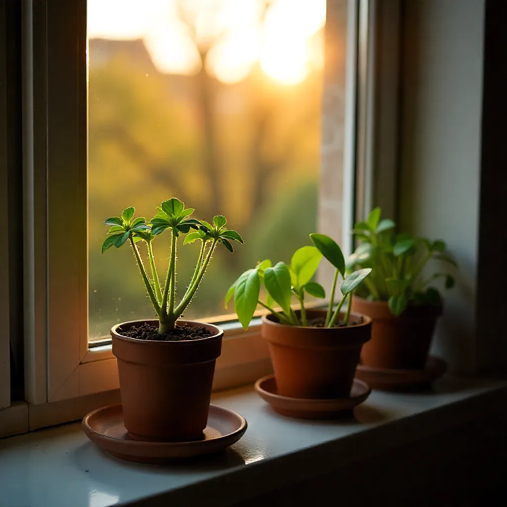 Modern apartment interior with houseplants